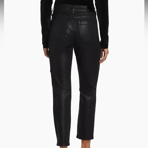 Paige Jolie Coated Straight-Leg Crop Pants size 30 - Picture 5 of 16